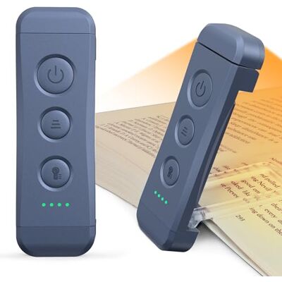 Glocusent Luz de leitura recarregável USB, 3 cores e 5 brilhos reguláveis Candeeiro de leitura LED com pinças, compacto e de longa duração 80 horas, presente para os amantes do livro Glocusent Luz de leitura recarregável USB, 3 cores e 5 brilhos reguláveis Candeeiro de leitura LED com pinças, compacto e de longa duração 80 horas, presente para os amantes do livro