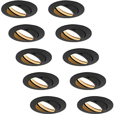 HCFEI Light Design Dreesbach Conjunto de 10 focos LED embutidos (intensidade regulável, orientável, 5 W, 230 V, orifício de perfuração de 68 mm, ângulo de feixe de 120°, 3000 K, 10 unidades) HCFEI Light Design Dreesbach Conjunto de 10 focos LED embutidos (intensidade regulável, orientável, 5 W, 230 V, orifício de perfuração de 68 mm, ângulo de feixe de 120°, 3000 K, 10 unidades)