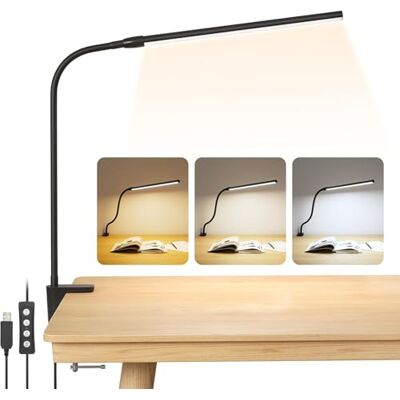 Lepro Candeeiro de Secretária LED com Pinça, Candeeiro de Secretária Flexível 360°, Luz de Leitura USB 54 LEDs 460LM, Regulável, 3 Modos de Luz, 10 Níveis de Brilho, Candeeiro de Mesa para Escritório Lepro Candeeiro de Secretária LED com Pinça, Candeeiro de Secretária Flexível 360°, Luz de Leitura USB 54 LEDs 460LM, Regulável, 3 Modos de Luz, 10 Níveis de Brilho, Candeeiro de Mesa para Escritório