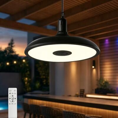 Horevo Candeeiro suspenso LED de 28 cm para ilha de cozinha, candelabro para uso em interiores e exteriores, luz pendente preta impermeável com mudança de cor para cozinha, sala de jantar, quarto, sala de estar Horevo Candeeiro suspenso LED de 28 cm para ilha de cozinha, candelabro para uso em interiores e exteriores, luz pendente preta impermeável com mudança de cor para cozinha, sala de jantar, quarto, sala de estar