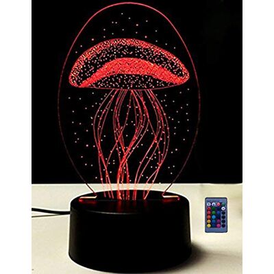 HPBN8 Ltd Ilusão ótica 3D edusa luz noturna LED lâmpada 7/16 cores controlo remoto USB Power brinquedos decoração Natal aniversário presente HPBN8 Ltd Ilusão ótica 3D edusa luz noturna LED lâmpada 7/16 cores controlo remoto USB Power brinquedos decoração Natal aniversário presente