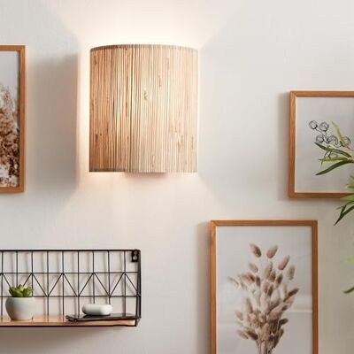 Lightbox Foco de parede estilo Nature 26 x 23 cm foco de parede decorativo com ecrã de erva marinha regulável apenas com regulador externo para sala de estar, casquilho E27 de metal/tecido Lightbox Foco de parede estilo Nature 26 x 23 cm foco de parede decorativo com ecrã de erva marinha regulável apenas com regulador externo para sala de estar, casquilho E27 de metal/tecido
