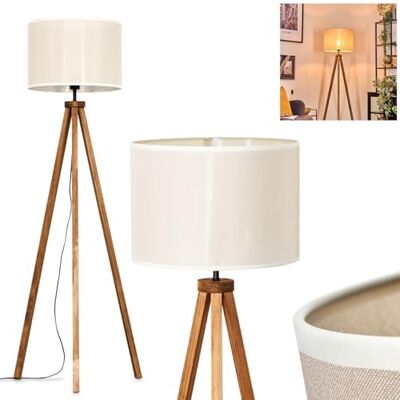 hofstein Candeeiro de pé Bassagoda, de madeira/tecido em cores naturais/bege, candeeiro de design escandinavo com ecrã redondo (Ø 40 cm) e interruptor de pé, altura 154 cm, 1 x E27, sem lâmpada hofstein Candeeiro de pé Bassagoda, de madeira/tecido em cores naturais/bege, candeeiro de design escandinavo com ecrã redondo (Ø 40 cm) e interruptor de pé, altura 154 cm, 1 x E27, sem lâmpada