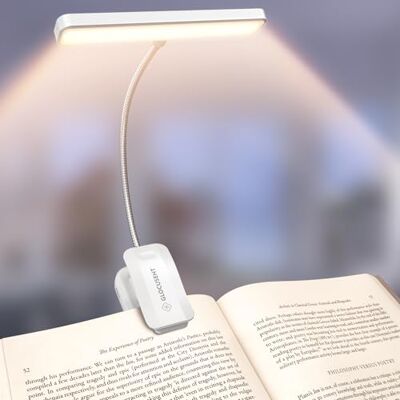 Glocusent 26 LED luz de leitura, candeeiro de leitura USB-C recarregável 360° Flexível com 5 cores de luz e 5 brilhos, proteção ocular lâmpada de livro com modo de memória para ler na cama (preto) Glocusent 26 LED luz de leitura, candeeiro de leitura USB-C recarregável 360° Flexível com 5 cores de luz e 5 brilhos, proteção ocular lâmpada de livro com modo de memória para ler na cama (preto)