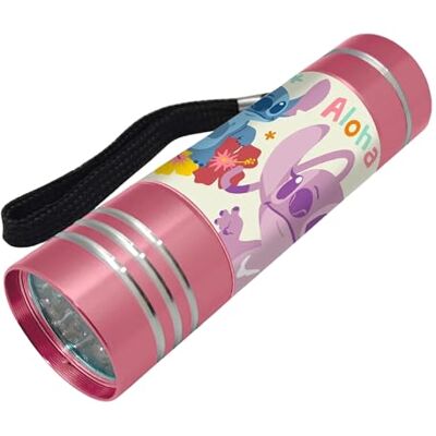 Disney Stitch Mini Lanterna, Design Stitch e Angel Lanterna, 9 LED, Inclui Correia de Pulso, Presente para Crianças Rosa Disney Stitch Mini Lanterna, Design Stitch e Angel Lanterna, 9 LED, Inclui Correia de Pulso, Presente para Crianças Rosa