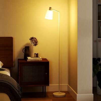 HOMCOM Candeeiro de pé LED regulável com ecrã rotativo 350° branco Candeeiro de pé sala de estar moderna, 3 temperaturas de cor 3000 K/4000K/6500K, lâmpada E27, quarto, escritório HOMCOM Candeeiro de pé LED regulável com ecrã rotativo 350° branco Candeeiro de pé sala de estar moderna, 3 temperaturas de cor 3000 K/4000K/6500K, lâmpada E27, quarto, escritório