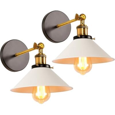 PETITES ECREVISSES 2 peças aplique de parede industrial candeeiros de parede E27 iluminação interior luz de parede ø22 cm metal ajustável candeeiros para sala de estar corredor PETITES ECREVISSES 2 peças aplique de parede industrial candeeiros de parede E27 iluminação interior luz de parede ø22 cm metal ajustável candeeiros para sala de estar corredor