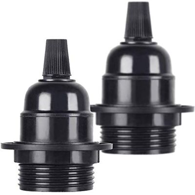 TIANFAN 2 peças / Pack Edison Screw ES E27 lâmpada suporte de lâmpada pendente tomada de Baquelite preta TIANFAN 2 peças / Pack Edison Screw ES E27 lâmpada suporte de lâmpada pendente tomada de Baquelite preta