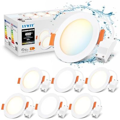 LVWIT Downlight Encastrável 4W 3000K 4000K 6500K Ajustável Focos Interior Teto Encastrado, Olhos de Boi para Teto Casa de Banho Sala, 6 Pack LVWIT Downlight Encastrável 4W 3000K 4000K 6500K Ajustável Focos Interior Teto Encastrado, Olhos de Boi para Teto Casa de Banho Sala, 6 Pack