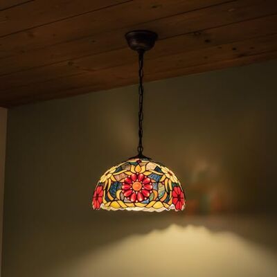 B·LED BARCELONA LED BARCELONA Candeeiro de mesa LED "Rafa" com inspiração Tiffany (Ø 30 cm x 49 cm), ecrã de vidro decorativo artesanal Art Nouveau, vitrais bege e multicoloridos, grande para mesinha de cabeceira, sala de estar (E27) B·LED BARCELONA LED BARCELONA Candeeiro de mesa LED "Rafa" com inspiração Tiffany (Ø 30 cm x 49 cm), ecrã de vidro decorativo artesanal Art Nouveau, vitrais bege e multicoloridos, grande para mesinha de cabeceira, sala de estar (E27)