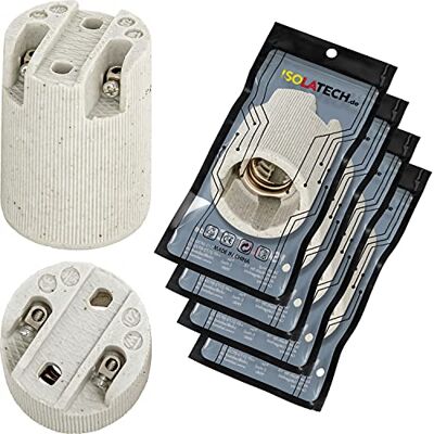 ISOLATECH 4 peças E14 porta-lâmpadas de cerâmica LED lâmpadas economizadoras de energia (max.250 V/4A) lâmpadas casa cozinha frigorífico casa casa casa de banho teto instalação base suporte instalar ISOLATECH 4 peças E14 porta-lâmpadas de cerâmica LED lâmpadas economizadoras de energia (max.250 V/4A) lâmpadas casa cozinha frigorífico casa casa casa de banho teto instalação base suporte instalar