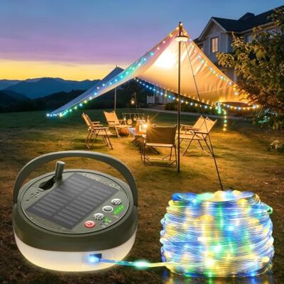 Glocusent Candeeiro de campismo, 130 LED, 4 níveis, recarregável USB-C 2500 mAh, 100 h, 42 h, temporizador, função de memória, controlo remoto, impermeável, para campismo, caminhadas e emergências Glocusent Candeeiro de campismo, 130 LED, 4 níveis, recarregável USB-C 2500 mAh, 100 h, 42 h, temporizador, função de memória, controlo remoto, impermeável, para campismo, caminhadas e emergências