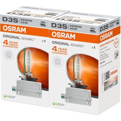 OSRAM 66340HBI Xenarc 35W D3S PK32D-5 4600K HID Xenon Light Bulb (pacote de 2) OSRAM 66340HBI Xenarc 35W D3S PK32D-5 4600K HID Xenon Light Bulb (pacote de 2)