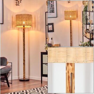 hofstein Candeeiro de pé Cavaca de , de design escandinavo, estilo boho com ecrã de vime/vime, Ø 40 cm, E27, altura 158 cm, com interruptor de pé sala de estar, quarto, sala de jantar, escritório hofstein Candeeiro de pé Cavaca de , de design escandinavo, estilo boho com ecrã de vime/vime, Ø 40 cm, E27, altura 158 cm, com interruptor de pé sala de estar, quarto, sala de jantar, escritório