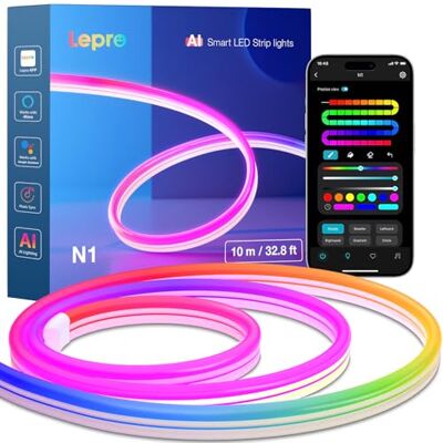 Lepro N1 AI néon faixa LED 10 m, MagicColor luzes de corda Lepro N1 AI néon faixa LED 10 m, MagicColor luzes de corda