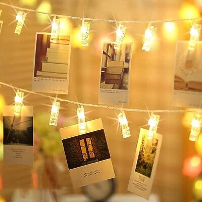 B-right 20 LED Clip corrente de luzes, grinalda de luzes interior, operado por bateria/pilhas, grinalda de decoração para Natal, quarto, quarto, casamentos, aniversário, fotos branco quente B-right 20 LED Clip corrente de luzes, grinalda de luzes interior, operado por bateria/pilhas, grinalda de decoração para Natal, quarto, quarto, casamentos, aniversário, fotos branco quente