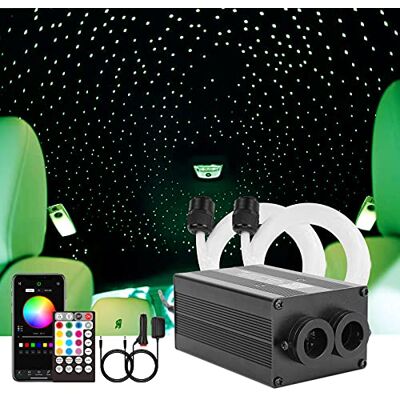 CHINLY Bluetooth 12W RGBW Twinkle LED Kit de luzes de teto de estrela de fibra ótica APLICAÇÃO/Controlo Remoto 400pcs * (0,5 + 0,75 + 1,0mm) para casa/automóvel CHINLY Bluetooth 12W RGBW Twinkle LED Kit de luzes de teto de estrela de fibra ótica APLICAÇÃO/Controlo Remoto 400pcs * (0,5 + 0,75 + 1,0mm) para casa/automóvel