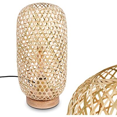 hofstein Candeeiro de mesa Batumi, candeeiro de mesa de bambu na natureza, design escandinavo com efeito de luz e interruptor de ligar/desligar no cabo, altura 45 cm, Ø 22 cm, 1 x E27, sem lâmpada(s) hofstein Candeeiro de mesa Batumi, candeeiro de mesa de bambu na natureza, design escandinavo com efeito de luz e interruptor de ligar/desligar no cabo, altura 45 cm, Ø 22 cm, 1 x E27, sem lâmpada(s)