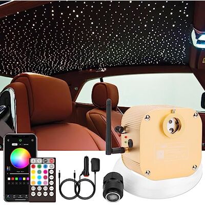 CHINLY Bluetooth 16 W RGBW Twinkle LED Kit de luzes de teto de estrela de fibra óptica aplicação/controlo remoto 550 peças * 0,75 mm * 4 m para casa / automóvel CHINLY Bluetooth 16 W RGBW Twinkle LED Kit de luzes de teto de estrela de fibra óptica aplicação/controlo remoto 550 peças * 0,75 mm * 4 m para casa / automóvel