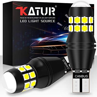 KATUR W16W 921 T15 912 Lâmpada LED CANBUS sem erro não polaridade 6500K 3030 20SMD 12 V 24 V para luzes de marcha atrás da luz de estacionamento do encosto do carro (2 peças, branco) KATUR W16W 921 T15 912 Lâmpada LED CANBUS sem erro não polaridade 6500K 3030 20SMD 12 V 24 V para luzes de marcha atrás da luz de estacionamento do encosto do carro (2 peças, branco)