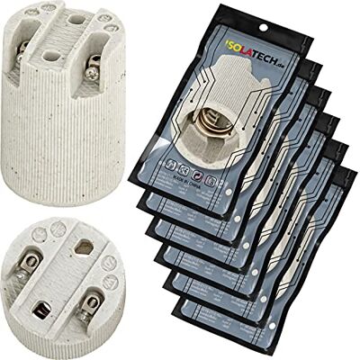 ISOLATECH 6 unidades E14 porta-lâmpadas de cerâmica LED lâmpadas economizadoras de energia (max.250 V/4A) lâmpadas casa cozinha frigorífico casa casa casa de banho teto instalação base suporte ISOLATECH 6 unidades E14 porta-lâmpadas de cerâmica LED lâmpadas economizadoras de energia (max.250 V/4A) lâmpadas casa cozinha frigorífico casa casa casa de banho teto instalação base suporte