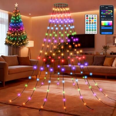 Aigostar Luzes para Árvore de Natal com Anel RGBIC Smart, 1,5M 150 LEDs, Controle por App e Comando, 39 Efeitos Dinâmicos, 150+ Cenas, Sincronização com Música, para Árvore de Natal Interior Exterior Aigostar Luzes para Árvore de Natal com Anel RGBIC Smart, 1,5M 150 LEDs, Controle por App e Comando, 39 Efeitos Dinâmicos, 150+ Cenas, Sincronização com Música, para Árvore de Natal Interior Exterior