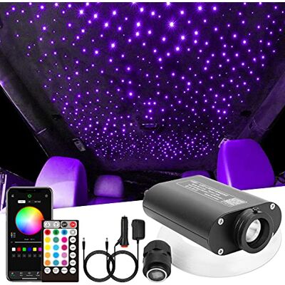 CHINLY Bluetooth 16 W RGBW LED Kit de luzes de teto de estrela de fibra óptica aplicação/controlo remoto 200 peças * 0,75 mm * 2 m fibra ótica para casa / automóvel CHINLY Bluetooth 16 W RGBW LED Kit de luzes de teto de estrela de fibra óptica aplicação/controlo remoto 200 peças * 0,75 mm * 2 m fibra ótica para casa / automóvel