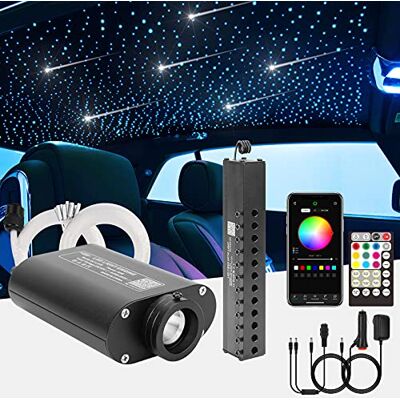 CHINLY Bluetooth Meteor 16 W RGBW APP LED fibra ótica Star Star kit de luzes de teto aplicação mista 550 8 = 558 peças 0,75 mm 4 m fibra de vidro para casa/automóvel CHINLY Bluetooth Meteor 16 W RGBW APP LED fibra ótica Star Star kit de luzes de teto aplicação mista 550 8 = 558 peças 0,75 mm 4 m fibra de vidro para casa/automóvel