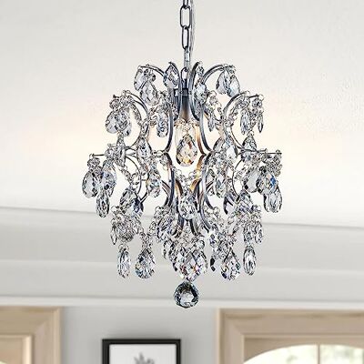 BESTIER Candeeiro moderno suspenso de cristal Gota de chuva Iluminação Lâmpada de teto Lâmpada para a sala de jantar Casa de banho Quarto Sala de estar 1 E27 Lâmpadas necessárias D32cm x A40cm BESTIER Candeeiro moderno suspenso de cristal Gota de chuva Iluminação Lâmpada de teto Lâmpada para a sala de jantar Casa de banho Quarto Sala de estar 1 E27 Lâmpadas necessárias D32cm x A40cm