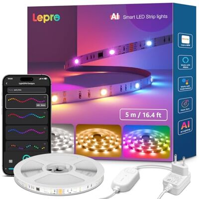 Lepro S2 AI Tira LED 5M RGB Funciona com Alexa e Google Assistantant Lepro S2 AI Tira LED 5M RGB Funciona com Alexa e Google Assistantant