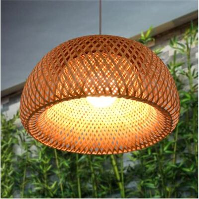 SHIKUN Candeeiro de teto tecido de bambu com ecrã, candeeiro suspenso vietnamita, decorativo para restaurantes, corredores, salas de estar, bares e cafés, 30 x 18 cm SHIKUN Candeeiro de teto tecido de bambu com ecrã, candeeiro suspenso vietnamita, decorativo para restaurantes, corredores, salas de estar, bares e cafés, 30 x 18 cm