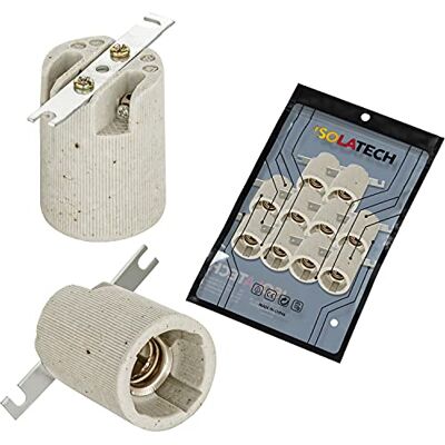 ISOLATECH 10 peças E14 porta-lâmpadas de cerâmica com suporte de montagem LED lâmpadas economizadoras de energia (máx. 250V/4A) lâmpadas para Casa Cozinha Banheiro Teto Suporte de encaixe resistente Resistente al calor, máx. 250V/4A, para bombillas LED ISOLATECH 10 peças E14 porta-lâmpadas de cerâmica com suporte de montagem LED lâmpadas economizadoras de energia (máx. 250V/4A) lâmpadas para Casa Cozinha Banheiro Teto Suporte de encaixe resistente Resistente al calor, máx. 250V/4A, para bombillas LED
