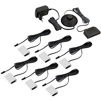 SEBSON Luzes LED para vitrinas, iluminação para prateleiras de vidro, iluminação de bordas de vidro para vitrina, armário, prateleira, conjunto de 6 pinças LED branco quente SEBSON Luzes LED para vitrinas, iluminação para prateleiras de vidro, iluminação de bordas de vidro para vitrina, armário, prateleira, conjunto de 6 pinças LED branco quente