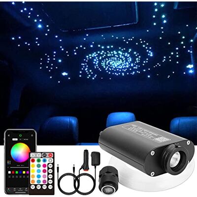 CHINLY Bluetooth 16 W RGBW LED fibra ótica estrela kit de luzes de teto aplicação/controlo remoto 260 peças * 0,75 mm * 2 m fibra ótica para casa/automóvel CHINLY Bluetooth 16 W RGBW LED fibra ótica estrela kit de luzes de teto aplicação/controlo remoto 260 peças * 0,75 mm * 2 m fibra ótica para casa/automóvel