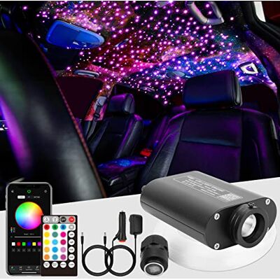 CHINLY Bluetooth 16 W RGBW LED kit de luzes de teto de estrela de fibra ótica aplicação/controlo remoto misto 450 peças * (0,75 + 1,0 + 1,5 mm) fibra ótica de 3 m para casa / carro CHINLY Bluetooth 16 W RGBW LED kit de luzes de teto de estrela de fibra ótica aplicação/controlo remoto misto 450 peças * (0,75 + 1,0 + 1,5 mm) fibra ótica de 3 m para casa / carro