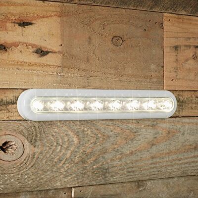 Lights4fun Candeeiro sem fios para armários de 8 LED brancos com interruptor tátil Lights4fun Candeeiro sem fios para armários de 8 LED brancos com interruptor tátil