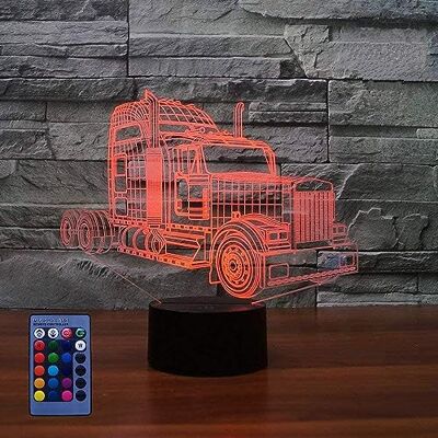 HPBN8 Ltd Ilusão ótica 3D camião luz noturna 7/6 cores mudança de botão tátil controlo remoto USB de fornecimento de energia LED candeeiro de mesa presente de aniversário Natal HPBN8 Ltd Ilusão ótica 3D camião luz noturna 7/6 cores mudança de botão tátil controlo remoto USB de fornecimento de energia LED candeeiro de mesa presente de aniversário Natal
