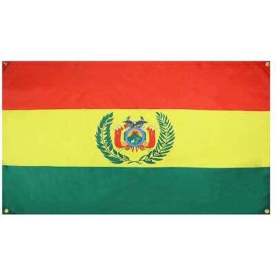 AZ FLAG Bandeira da Bolívia 150 x 90 cm com 4 ilhós, bandeira boliviana para varanda ou parede AZ FLAG Bandeira da Bolívia 150 x 90 cm com 4 ilhós, bandeira boliviana para varanda ou parede