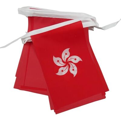 Guirlanda de Bandeiras de Hong Kong - 6 Metros 20 Bandeiras Poliéster Guirlanda de Bandeiras de Hong Kong - 6 Metros 20 Bandeiras Poliéster