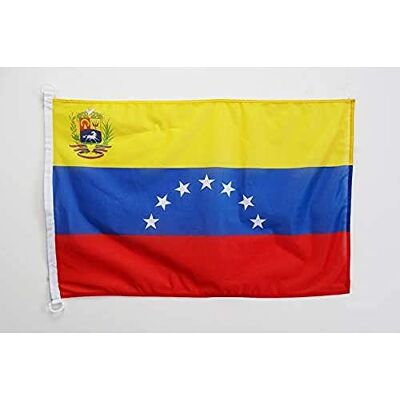 AZ FLAG Bandeira da Venezuela antiga com escudo, 90 x 60 cm, uso exterior, bandeira VENEZUELANA com armas, 60 x 90 cm anéis AZ FLAG Bandeira da Venezuela antiga com escudo, 90 x 60 cm, uso exterior, bandeira VENEZUELANA com armas, 60 x 90 cm anéis