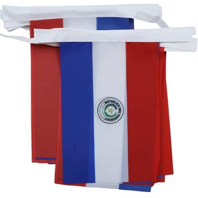 Guirlanda de bandeiras do Paraguai Az Flag - 6m, 20 bandeiras 15x21cm Guirlanda de bandeiras do Paraguai Az Flag - 6m, 20 bandeiras 15x21cm