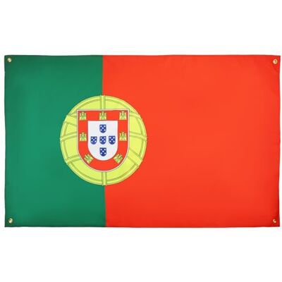 AZ FLAG Bandeira Portugal 150 x 90 cm portuguesa poliéster leve 4 ilhoses Uso interior ensina costuras duplas e bordas reforçadas com ilhós metálicos AZ FLAG Bandeira Portugal 150 x 90 cm portuguesa poliéster leve 4 ilhoses Uso interior ensina costuras duplas e bordas reforçadas com ilhós metálicos