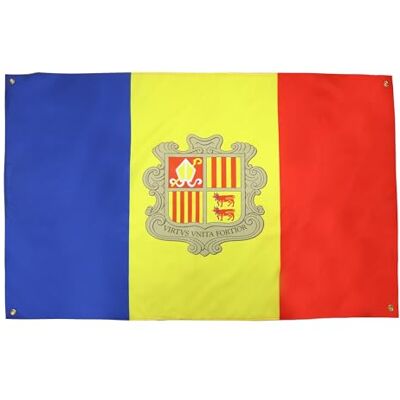 AZ FLAG Bandeira de Andorra 150x90 cm com 4 ilhós, Pavilhão Andorrano para varanda ou parede AZ FLAG Bandeira de Andorra 150x90 cm com 4 ilhós, Pavilhão Andorrano para varanda ou parede