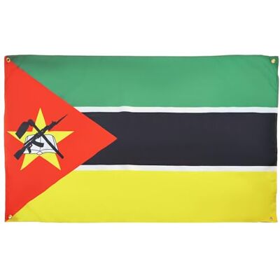 AZ FLAG Bandeira moçambique 150 x 90 cm com 4 ilhós, bandeira moçambique para varanda ou parede AZ FLAG Bandeira moçambique 150 x 90 cm com 4 ilhós, bandeira moçambique para varanda ou parede