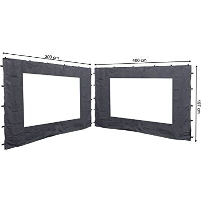 QUICK STAR Quick-Star 2 Laterais com janela de PVC para Rank tenda 3 x 4 m aparência parede antracite QUICK STAR Quick-Star 2 Laterais com janela de PVC para Rank tenda 3 x 4 m aparência parede antracite