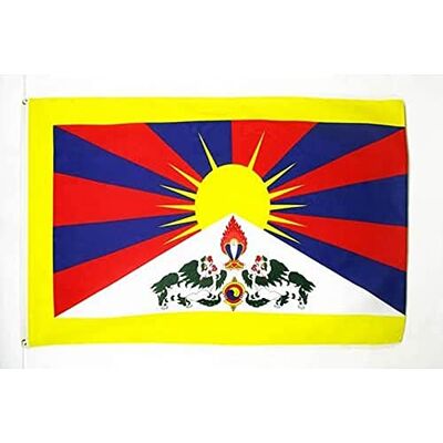 AZ FLAG Bandeira tibetana, 90 x 60 cm, bandeira tibetana, 100% poliéster, com ilhós metálicos integrados, bandeira de 50 g, cores vivas AZ FLAG Bandeira tibetana, 90 x 60 cm, bandeira tibetana, 100% poliéster, com ilhós metálicos integrados, bandeira de 50 g, cores vivas