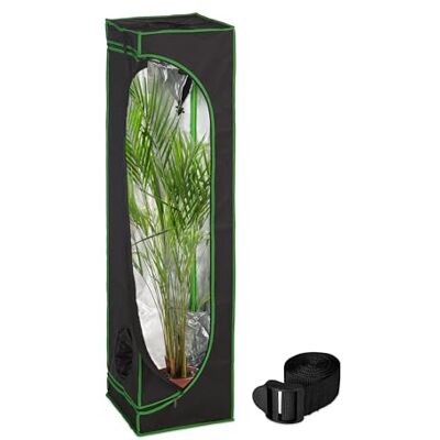 Relaxdays Armário de cultivo indoor, tenda de estufa interior, plantas e ervas, opaco, 160 x 40 x 40 cm, preto e verde Relaxdays Armário de cultivo indoor, tenda de estufa interior, plantas e ervas, opaco, 160 x 40 x 40 cm, preto e verde
