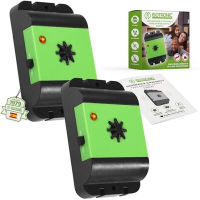 ISOTRONIC Repelente de cartas para automóveis, com sensor de vibração e ultra-som a pilhas, proteção para garagem e sótão, alcance eficaz de 4 m², conjunto de 2 unidades ISOTRONIC Repelente de cartas para automóveis, com sensor de vibração e ultra-som a pilhas, proteção para garagem e sótão, alcance eficaz de 4 m², conjunto de 2 unidades