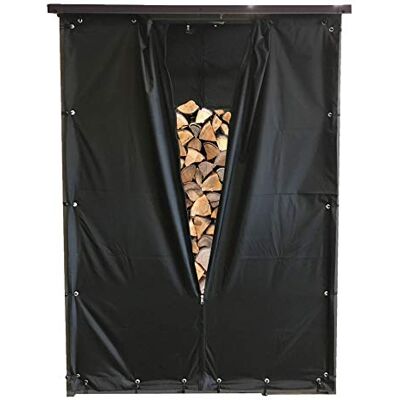 QUICK STAR Conjunto meteorológico de proteção frontal e posterior para lareira em madeira abrigo de 130 x 70 x 185 cm PVC preto QUICK STAR Conjunto meteorológico de proteção frontal e posterior para lareira em madeira abrigo de 130 x 70 x 185 cm PVC preto