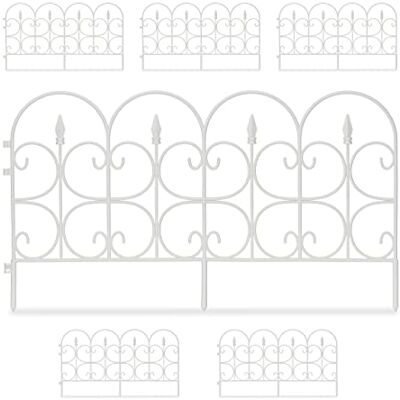 Relaxdays Conjunto de 60 cercas decorativas para jardim, cerca para hortas, cerca de altura 30 cm, comprimento 40 m, com estaca, branco Relaxdays Conjunto de 60 cercas decorativas para jardim, cerca para hortas, cerca de altura 30 cm, comprimento 40 m, com estaca, branco